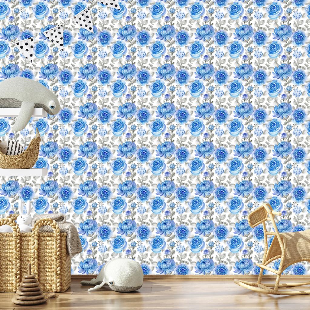 Blue Roses Azure Wallpaper 50x1000
