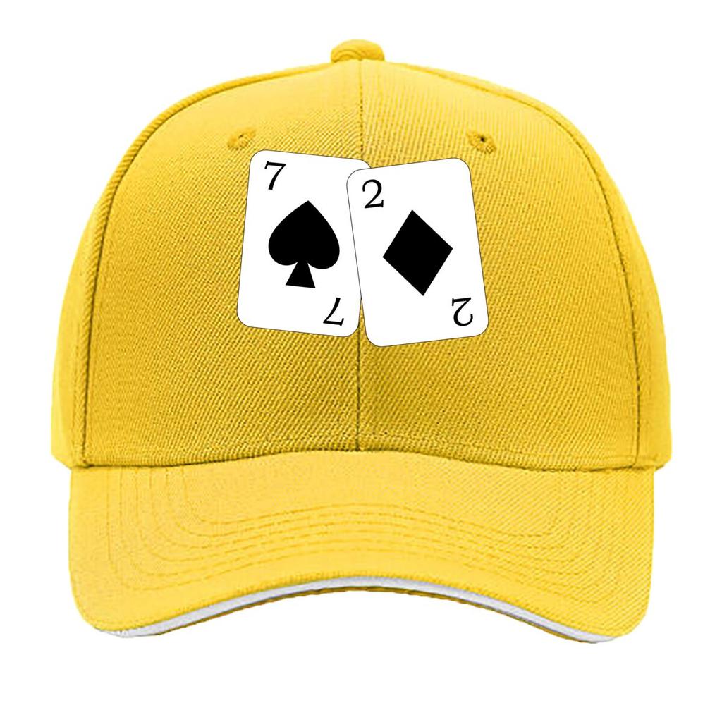 Classic Spade 7  Diamond 2 Card pattern Sandwich Baseball Cap For WoUnisexs Unisex FeUnisex Beach Dad Hat