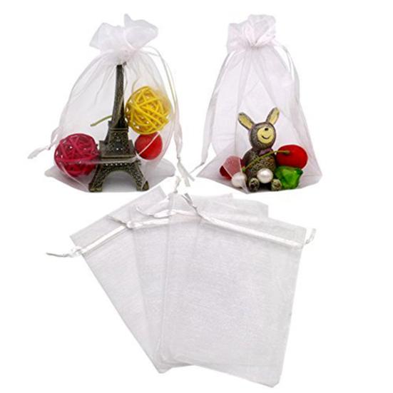 100Pcs/Set Mini Mixed Color Drawstring Candy Jewelry Storage Mesh Bag Container