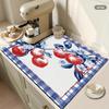 1Pcs Rubber Drying Mat With Pastoral Style Red Apples For Coffee Shop Restaurant Kitchen Carpet Tableware Durable Diatom Mud