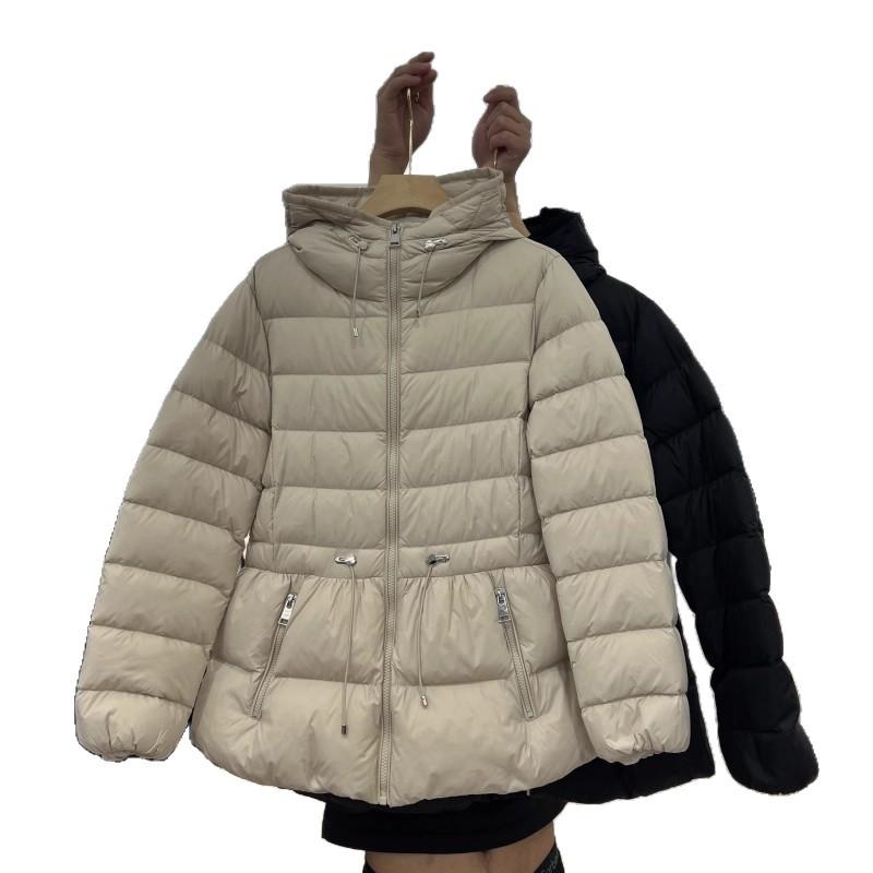 European Winter New Hooded Small Waist and Thin Stand-up Collar Versatile Warm Bread Jacket Down Jacket Women