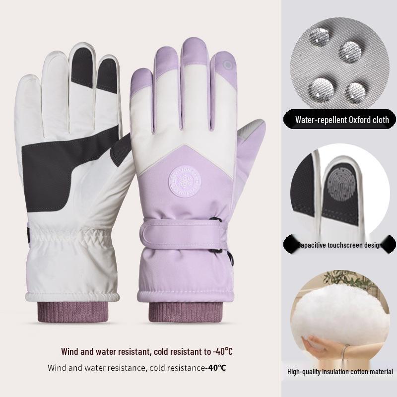 Unisex vinterskidhandskar: Vindtät, Vattentät, Fleecefodrad, Pekskärmskompatibel för Cykling eller Utomhusaktiviteter