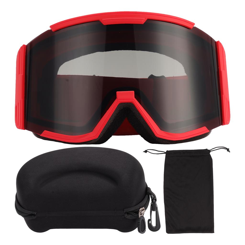 Ski-Brille für Erwachsene Doppelschicht Antibeschlag Großes Sichtfeld Zylindrische Schneebrille Winddicht Kletterbrille Doppelschicht-Ski-Brille