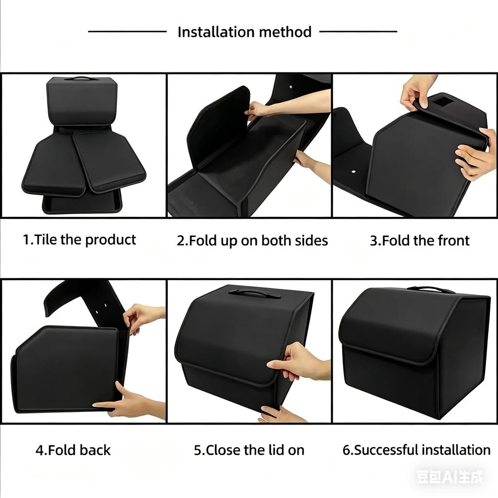 PU Leather Car Trunk Storage Bag Collapsible Camping Box For VW GTI Polo Golf MK6 Passat B6 Jetta Tiguan CC Taigo T-ROC Hub Cap PR1