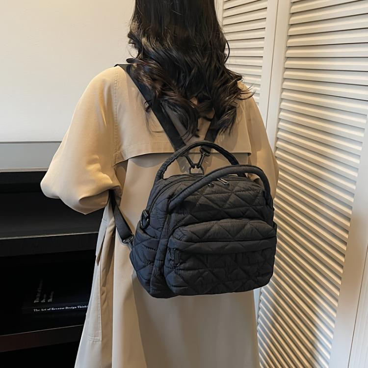 Women's Fashion Backpack Rhombus Quilted Backpack