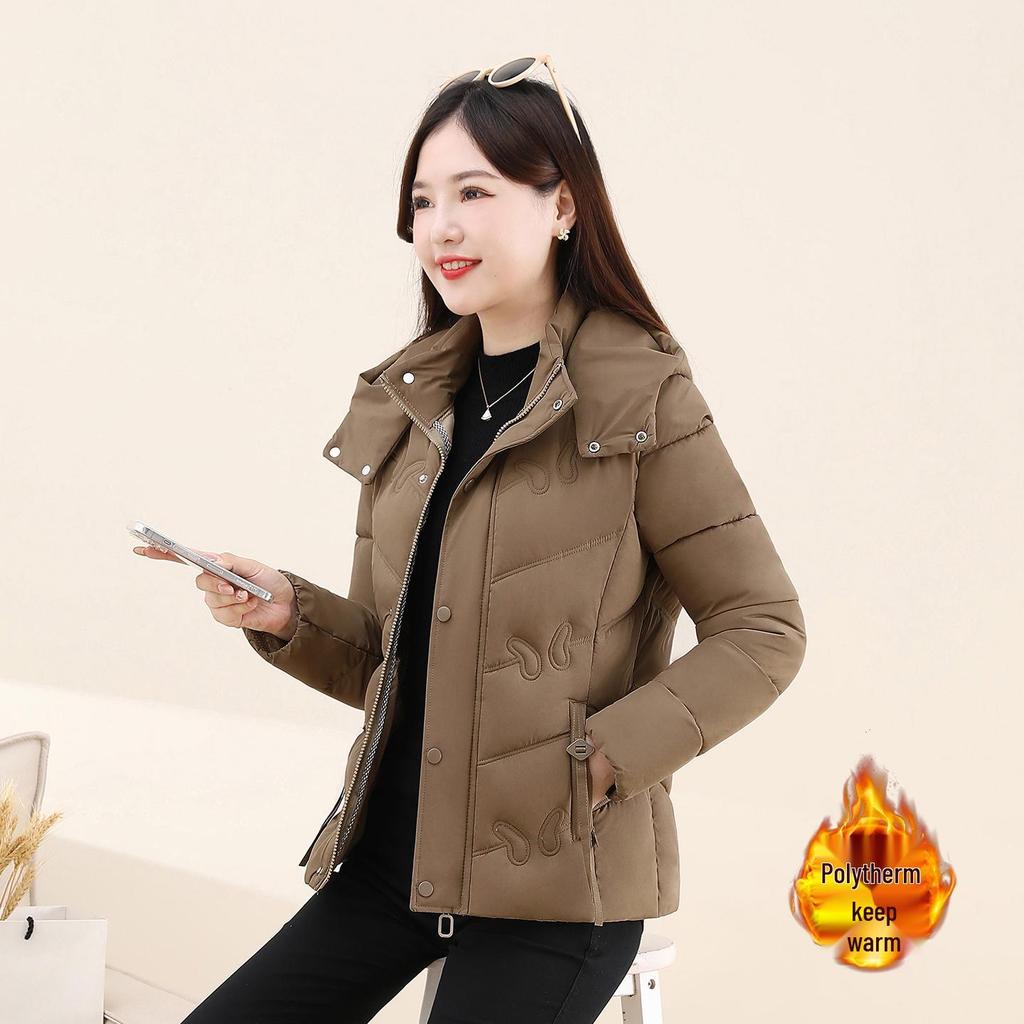 Mom's 2025 Winter Short Cotton Jacket: Women's Middle-Aged & Elderly Embroidered Thickened Fashion Coat
