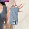 For Crocs Charms DIY Wrist Strap Holder Phone Case For iPhone 17 16 15 14 Pro Max Air 13 Solid Color Soft Silicone Back Cover