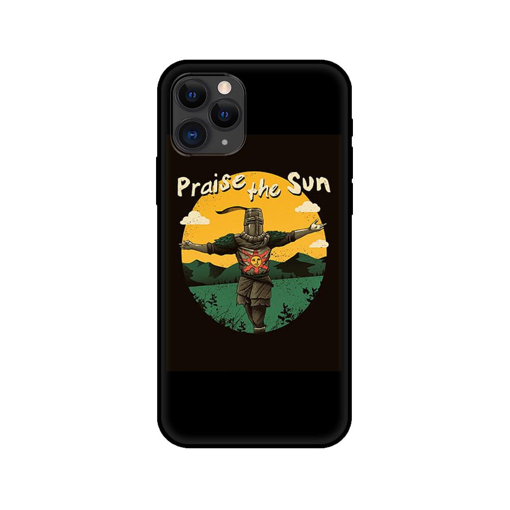 Black tpu case for iphone 5 5s se 2020 6 6s 7 8 plus x 10 XR XS 11 12 mini pro MAX back cover Praise the Sun Dark Souls