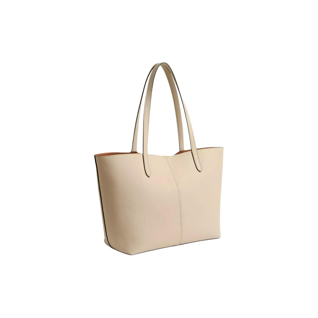 Coach Bolso Tote de Cuero Granulado con Logo Metálico North 32 para Mujer Latón Marfil CR664-B4IY