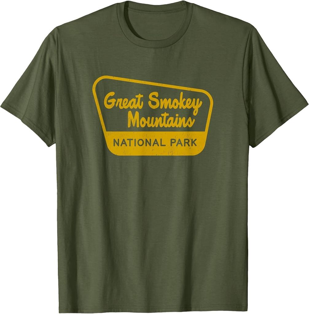 Vintage Style T-Shirt Featuring Great Smoky Mountains National Park Design