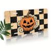 HALLOWEEN PUMPKIN DAISY CHECKERBOARD AL Sign  Vintage Durable Metal Plaque Wall Decor Retro Fall Home Office Bar Man Cave Wall