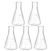 PATIKIL Erlenmeyer Flasks, Set of 5, 100ml, 3.4oz, Narrow Mouth, Graduated, Borosilicate Glass, for Experiments, Chemistry, and Science Learning
