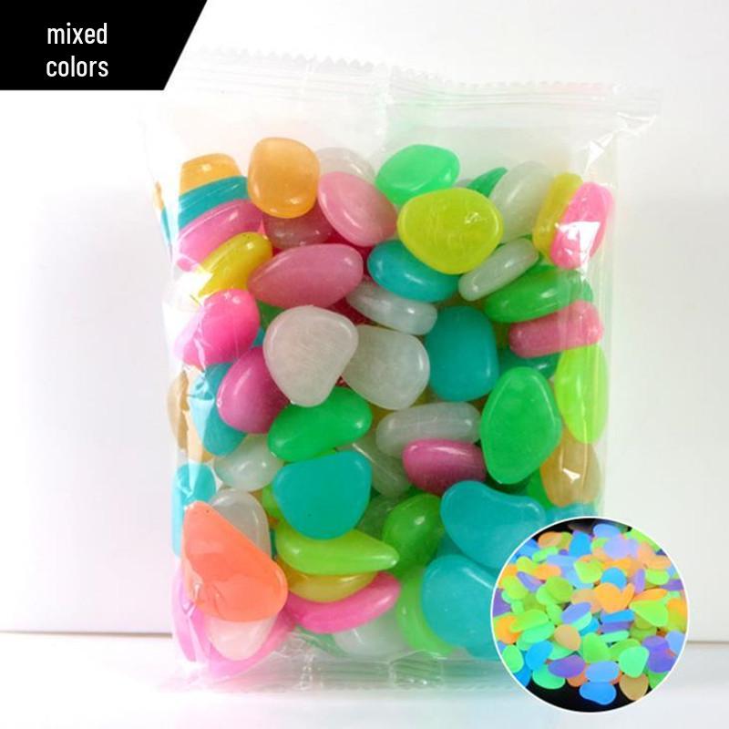 2cm Luminous Resin Stones, 50 Pcs/bag, for Aquarium, Garden, or Courtyard Landscaping