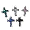 Versatile DIY Alloy Cross Charm Dripping Oil and Diamond Jewelry Component Pendant for DIY Crafts Neckalce Earrings