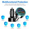 250W Car Charger 4USB QC3.0 PD Type-C Digital Display Car Power Charger 3.1A With Voltage Detection Multi-port Car Power Adapter