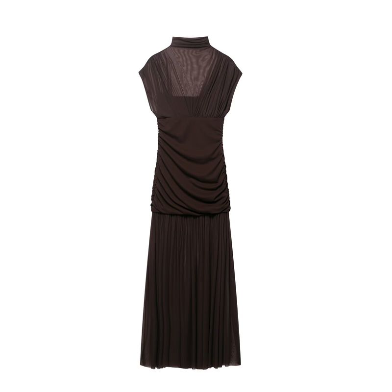 Araltay New Arrival Fashion Style Women's Clothing Fashion All-Match Minimalist Casual Style Silm Silk Net Patchwork