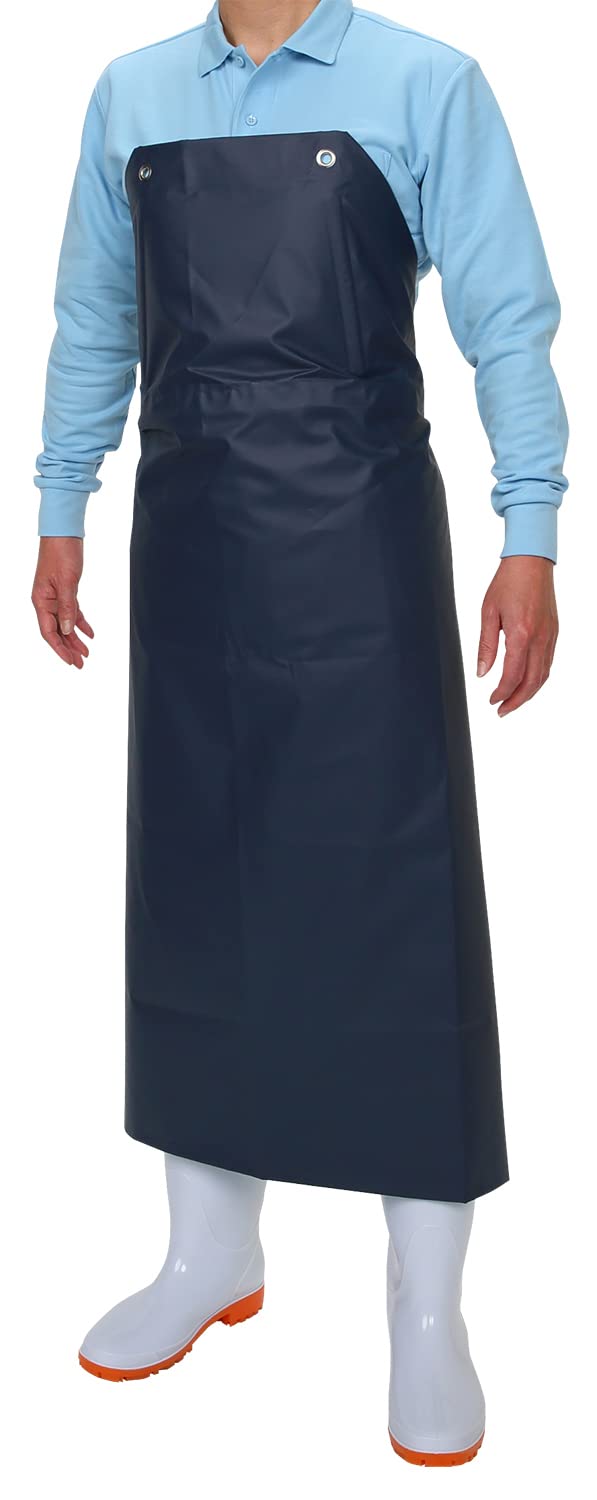

Otafuku Gloves Apron with Chest PVC Navy [One-Touch (Polyester Thread) 90x115cm] #6110