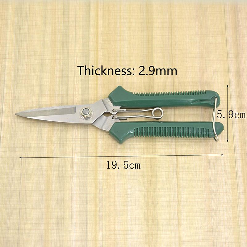 Hot Sale Stainless Steel Non Slip Handle Garden Scissors For Bonsai Household Use 190mm Straight Head Pruning Shears