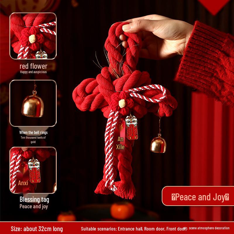 2025 Jahr der Schlange Chinesischer Knoten Anhänger: Neuer Stil Frühlingsfest Wanzi-Knoten Fu Ornament für Neujahr und Einzugsdekoration.