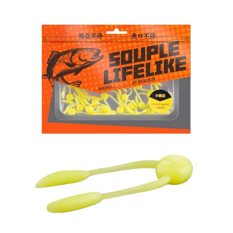 20pack Elastics Fishing Lures Durability Soft Wriggling Baits Ideal For Streams Pond And Competitions