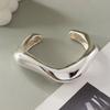 Ingemark Punk Heavy Metal Chunky Smooth Open Spring Bangles for Women Creative Wide Cuff Bracelet Grunge Jewelry Steampunk Men