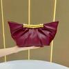 Pu Clutch Bag For Women With Solid Color And Pleated Design For Formal Events