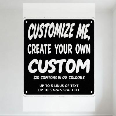 Custom Handwritten Style Metal Tin Sign with 5 Lines Text, Up To 20 Colors, Decor for Home, Bar, Cafe, Man Cave