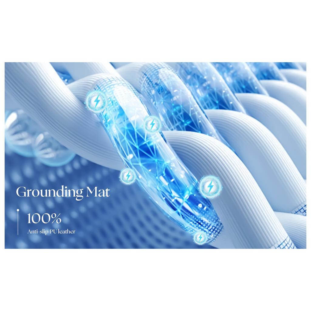 Erdungsmatte für Schlaf, Energie, Schmerzlinderung, Entzündungen, Gleichgewicht, rutschfeste Erdungsmatratze aus PU-Leder mit Erdungskabel, leitfähiger Kohlenstoff