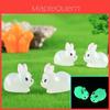 Adorable Glow In The Dark Fat Rabbit Figurine Resin Cute Diy Terrarium Decor Accessories