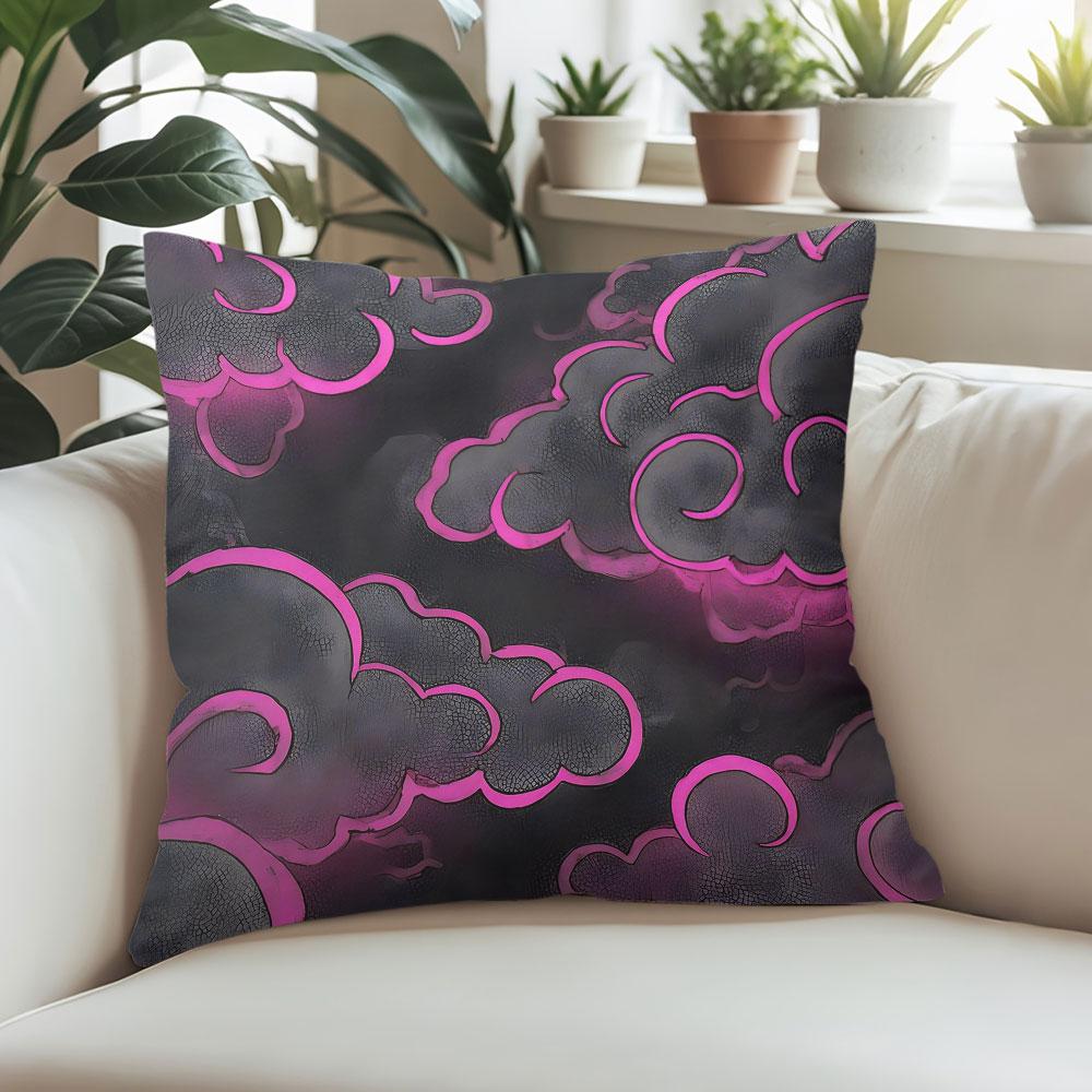 Pink Cloud Square Jacquard Pillow Cover for Sofa Office Waist Cushion Cover Home Decorative Pillowcase