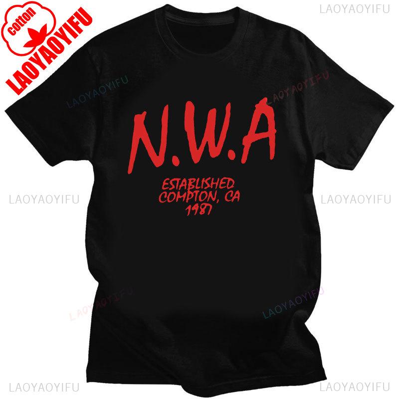 NWA N.W.A. T Shirts Men Hot Sale Short Sleeve Letter Printed Men's T-Shirt Fashion Cotton Street Rap Hip Hop Summer Casual Tees
