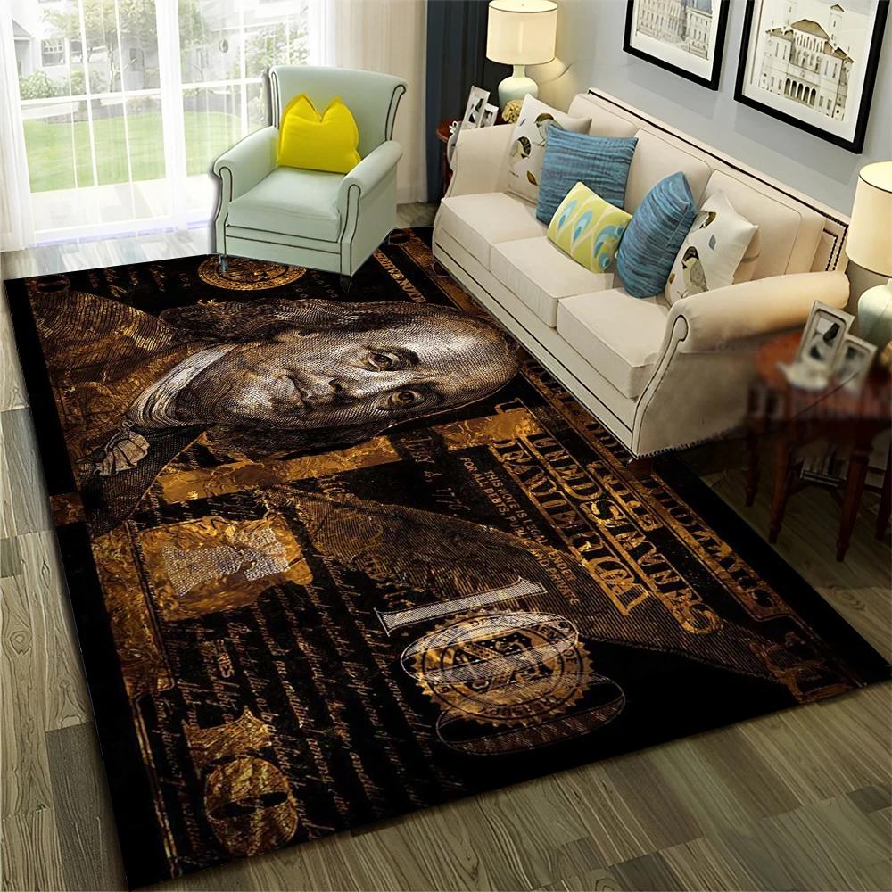 Багатий візерунок 3D килим-килимок з євро доларовими грошима для дому, вітальні, спальні, дивана, придверний килимок, декор, дитячий килим, нековзний килимок для підлоги