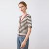 Elva' Island Women's Striped Knit Short Sleeve Cardigan