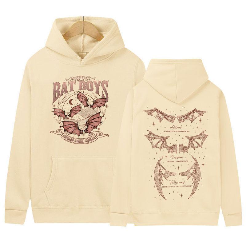 The Bat Boys Rhysand Azriel Cassian Print Hoodie Herren Damen Mode Vintage Harajuku Sweatshirt Fleece Pullover Übergroße Hoodies