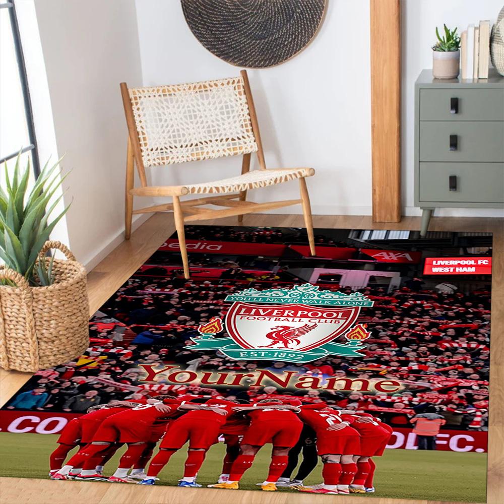 Liverpool Customize Text Floor Mat Perfect for Study room Living Rooms Game Room Dormitory Antislip Carpet Office home decor Birthday/Christmas Gift