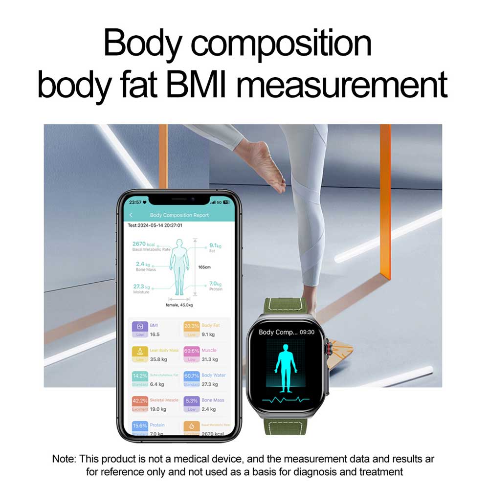 Micro-physical Examination AMOLED Smart Watch Men ECG Blood Compositoin Health Monitoring Bluetooth Call Women Sports Smartwatch