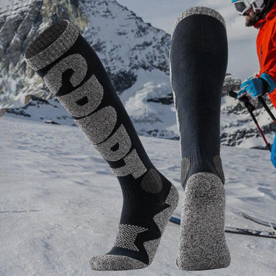 1 Pair Skiing Socks Anti-Fall Non-Slip Moisture-Absorbing Breathable Three-Dimensional Heel Thermal Outdoor Activities Ski Socks