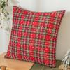 Christmas Plaid Decorative Throw Covers Snowflake Tartan Scottish Cushion Cover For Sofa Couch Farm-house Holiday Decor