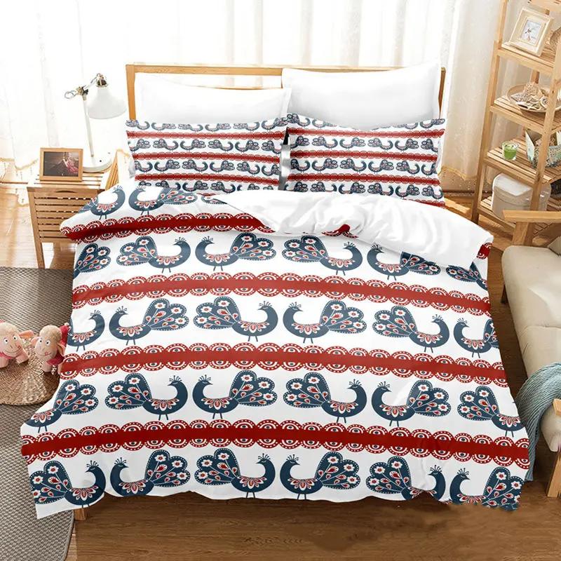 Peacock Feather Bedding Set Peacock Duvet Cover Set Single Double King For Adult Women Microfiber Comforter Cover Bedroom Decor