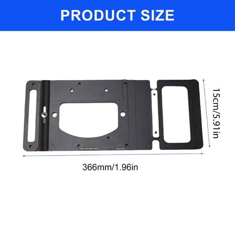 90 Degree Right Angle Stop Woodworking Tracksaw Square Guide Rails Square Clamp Positioning Plate with Edges Support