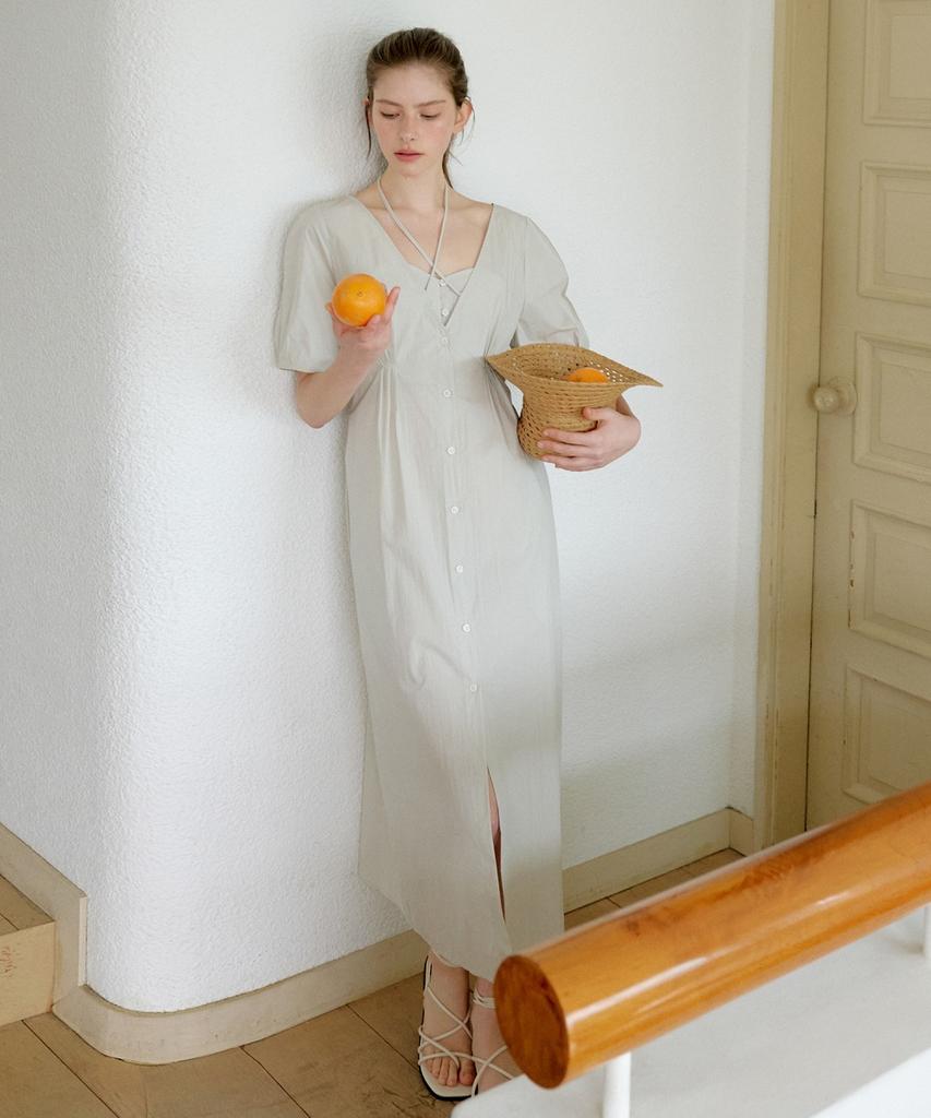 Ollibeudeollibeu Long Dress With Front Ribbon Detail Ow6Mo5600