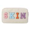 Casual Toiletry Bag Embroidery Letter Patch Travel Organizer Portable Zipper Female Cosmetic Bag Waterproof Nylon for Lady Girls