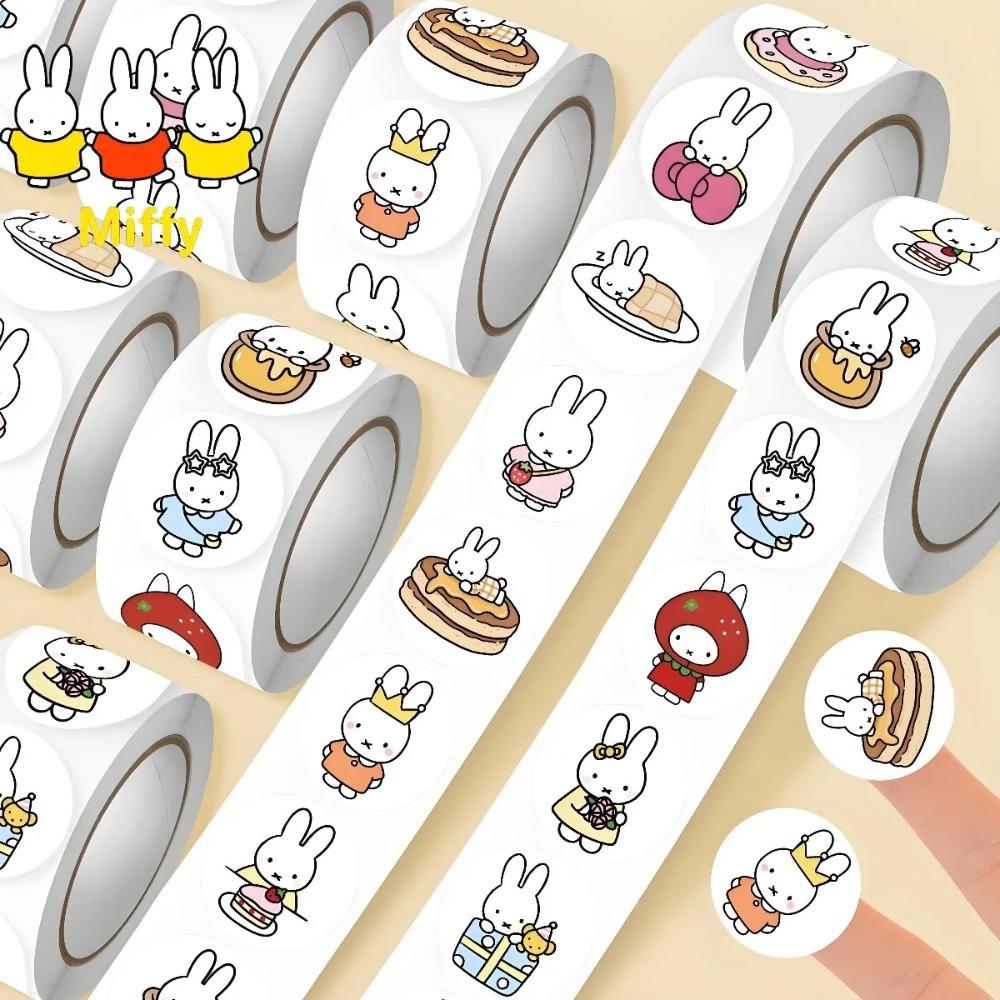 500Pcs Rabbit Sticker Seal Cartoon Rabbit Roll Decoration Sticker Cartoon Waterproof Stickers Toy