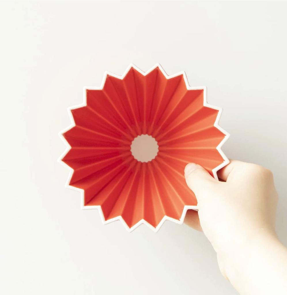 K-ai Origami Dripper, Medium, Red (Dripper Holder Sold Separately)