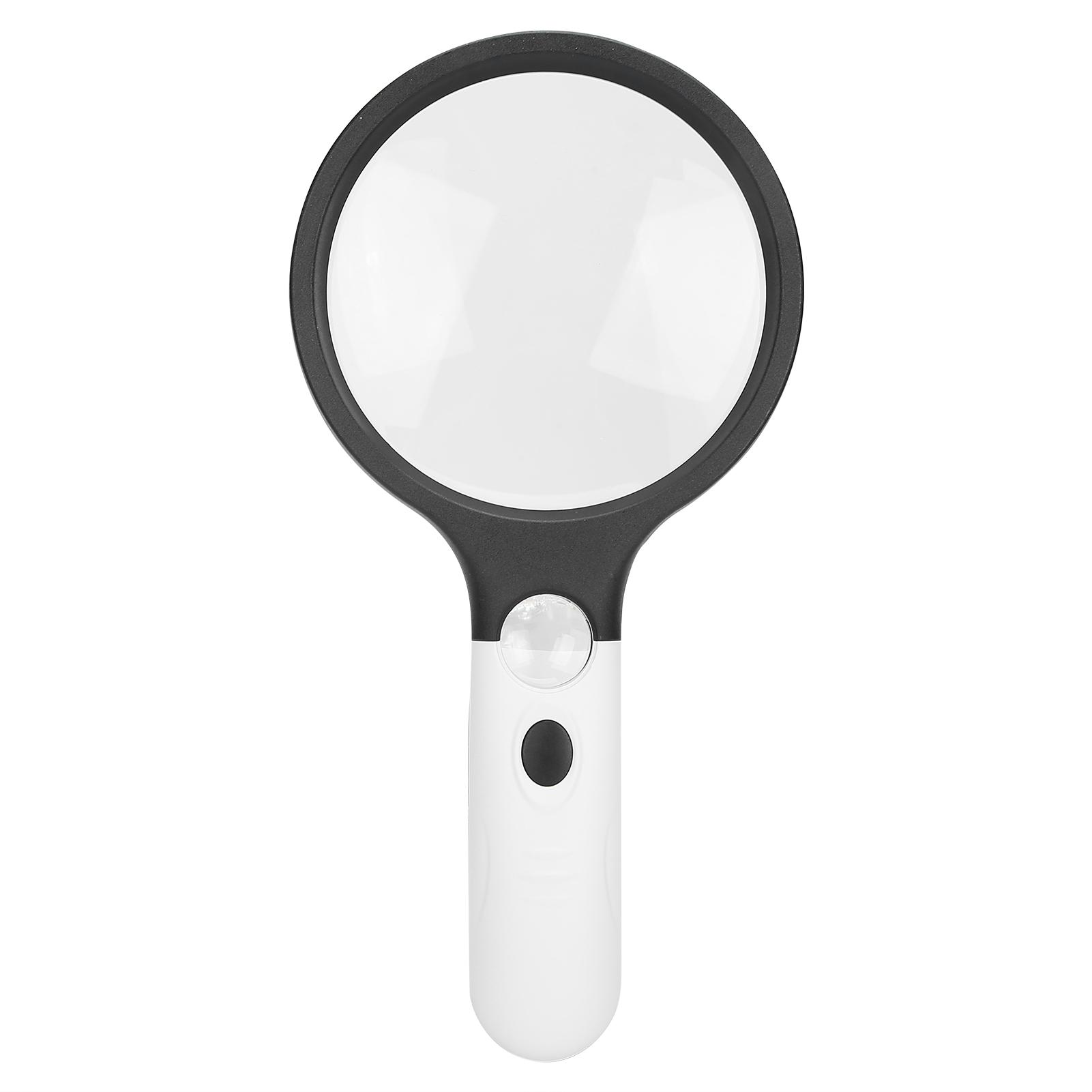 

Reading Handheld Magnifying Glass Battery Powered 4LED 4X 30X Lens Magnifier