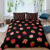 Pink Strawberry Cute Bedding Set Duvet Cover Set 3D Print Fruit Pattern Quilt Cover Pillowcase King Queen Size For Kids Boy Girl