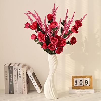 Pe3 Head Rose Living Room Decoration Dining Table Ornament Flower Bouquet Photography Props