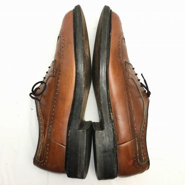 60s-70s Vintage TOWNCRAFT Long Wingtip Business Shoes Brown Size 9.5D / 26.5-27.5cm(USED)