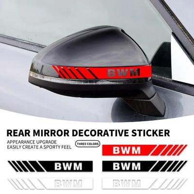 2PCS Car Rearview Mirror Stickers Vinyl Film Decals Styling for BMW E46 E39 E87 E90 E28 E53 E30 E60 E34 E36 E61 E62 E70 E91 E92