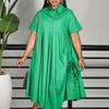 Abiti Camicia Eleganti da Donna con Collo a Revers Monopetto Vestito Dritto Estate 2026 Vestito Lento Taglie Forti